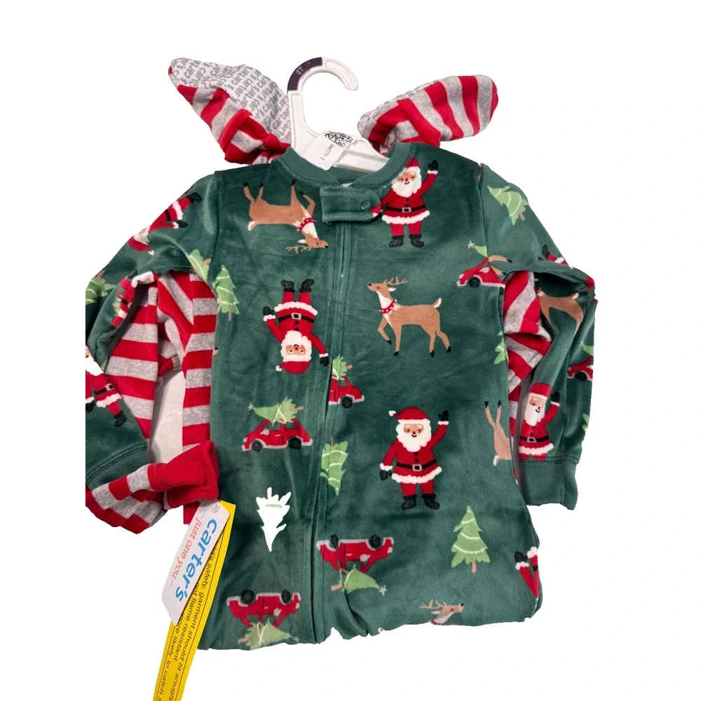 Carter's Just One You Toddler Boys 2pk Snug Fit Christmas Footed Pajama Set 2T